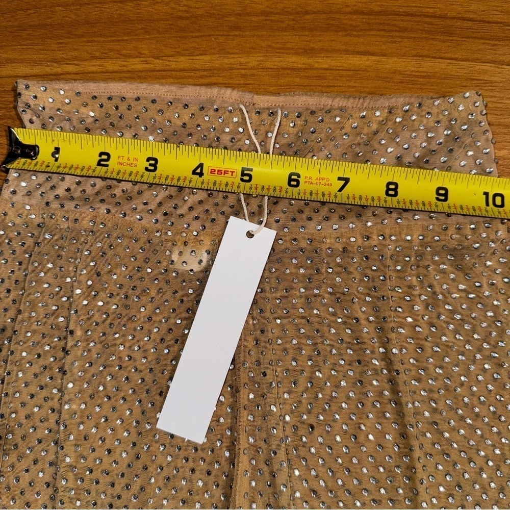 NWT For Love and Lemons Kiara Sheer Rhinestone embellished biker shorts XS - Picture 2 of 7